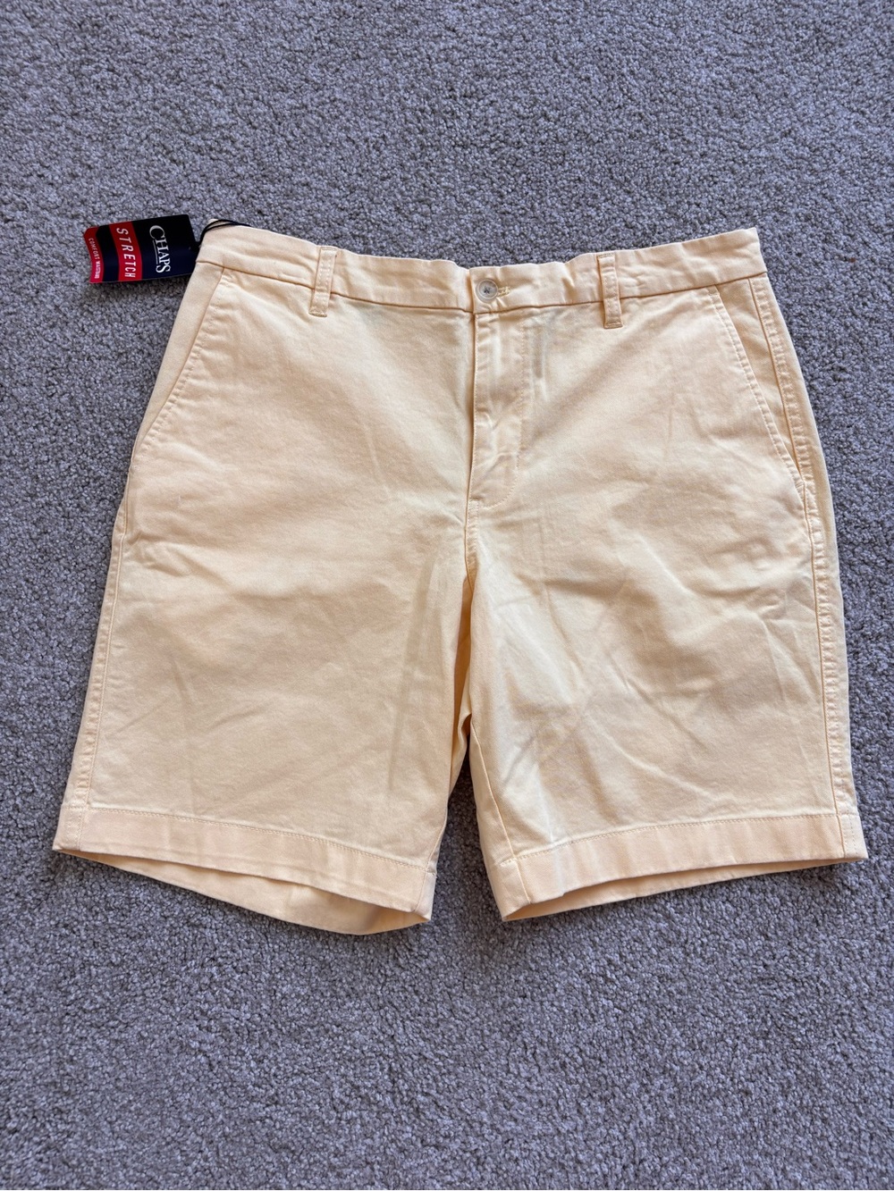 Chaps Stretch Cotton Blend Shorts Pale Yellow